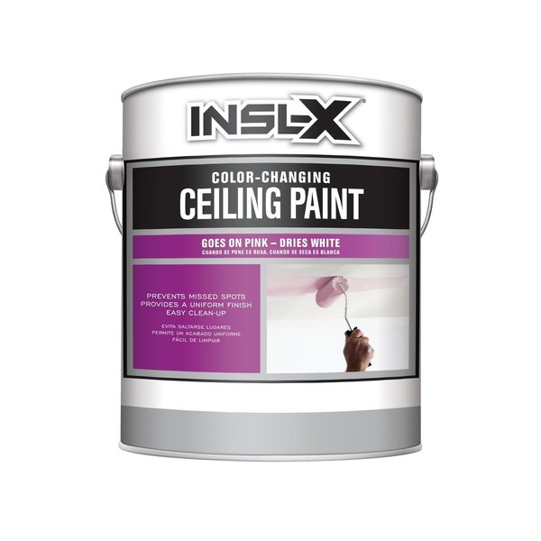 Insl-X By Benjamin Moore Ceiling Paint, Flat, White, 1 gal PC1200099-01